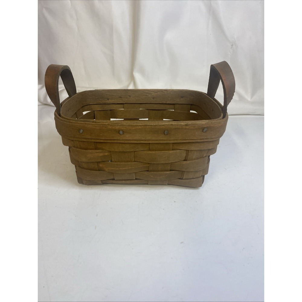 longaberger 7x5x4" rectangle basket with handles